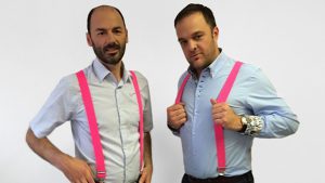 Mutige Mode: Andreas Schietz und Michael Hirschbrich, die beiden Gründer von Updatemi. © Updatemi