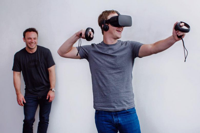 Mark Zuckrberg looking at virtual reality.