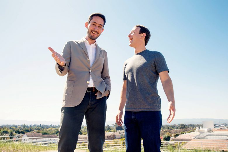 Mark Zuckerberg looking at Instagram-founder Kevin Systrom.