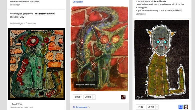 Wertvolle Sammlung: Google+-Nutzer posten Bilder von Zombie-Katzen.
