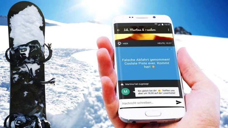 Lokalisierung auf der Piste mittels Android-App. © Mapple.me