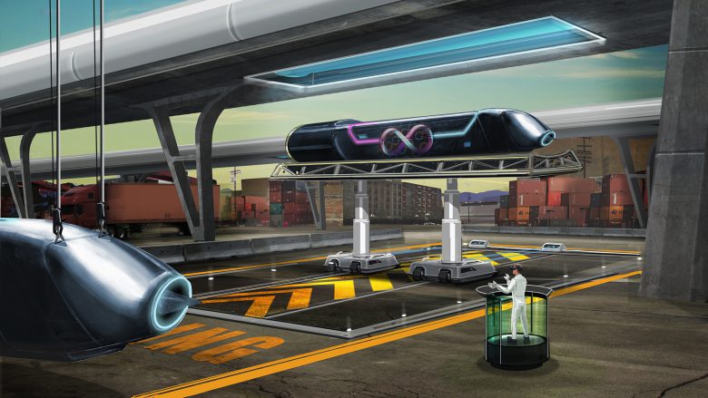 Ein Konzept für einen Hyperloop von HTI, einer Konkurrenz von Virgin Hyperloop. © Hyperloop Technologies