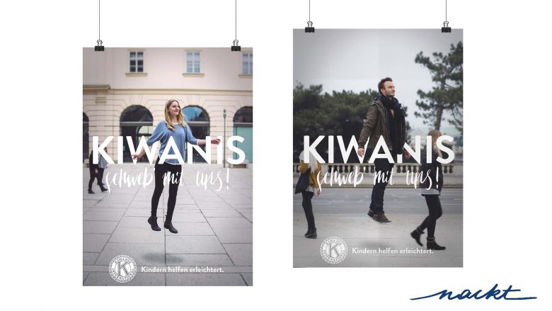 Plakate für Kiwanis von der Agentur NACKT. © Werbe Akademie