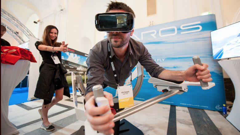 Das Münchner Start-up Icaros lässt Nutzer per Virtual Reality "fliegen". © Pioneers.io