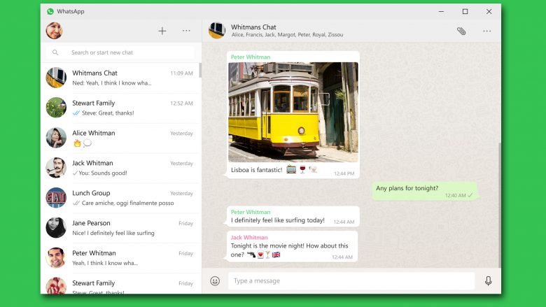 WhatsApp am Desktop.