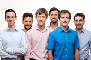 Das Team hinter predictR besteht aus Mathematikern und Software-Entwicklern, am Bild (v.l.n.r.) Jan Michael Auer, Maximilian Bernkopf, Jakob Etzel, Bernd Funovits, Richard Knoll und Martin Prebio. © Mantigma.