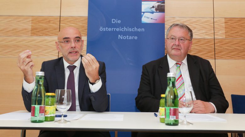 Michael Umfahrer, Präsident der Notariatsakademie, und Ludwig Bittner, Präsident der Österreichischen Notariatskammer. © Notar.at