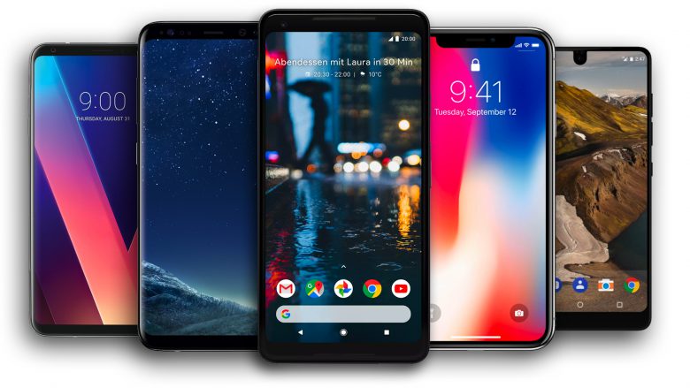 Das Google Pixel 2 und seine Konkurrenz. © Google, Apple, Samsung, LG, Essential, Montage Trending Topics