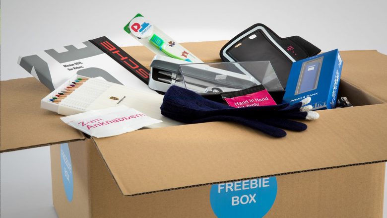 Die Freebiebox mit Inhalt. © Freebiebox