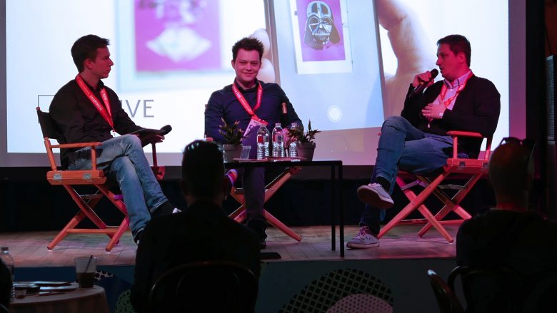 Jakob Steinschaden (Trending Topics), Sergiu Ardelean und Codin Popescu (Artivive) am Panel der SXSW. © Artivive