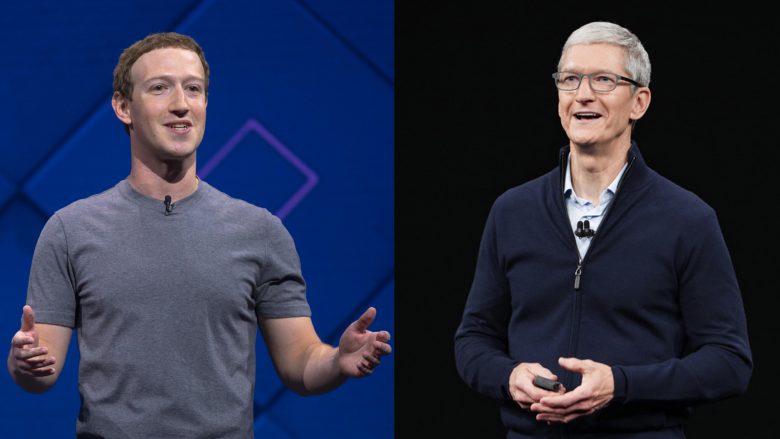 Facebook-Chef Mark Zuckerberg und Apple-CEO Tim Cook. © Facebook, Apple / Montage Trending Topics