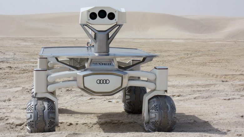 Der "Audi Lunar Quattro Rover" beim Test in der Wüste von Qatar. © PT Scientists