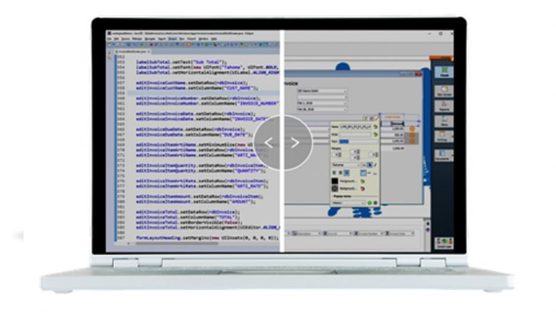 Egal ob mittels Code oder visuellen Werkzeugen, eine Low-Code-Plattform - wie etwa VisionX - ermöglicht die einfache Erstellung von Applikationen für Desktop, mobile Plattformen, oder Web (Quelle: visionx.sibvisions.com)