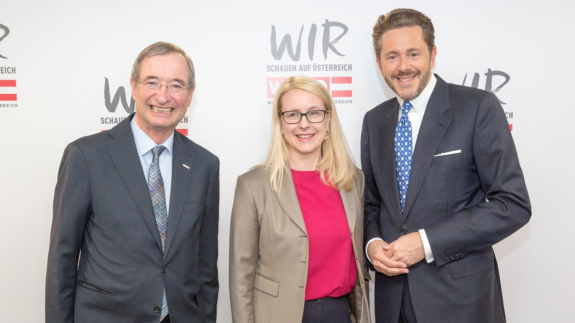 Christoph Leitl, Margarete Schramböck und Harald Mahrer. © photonews.at/Georges Schneider