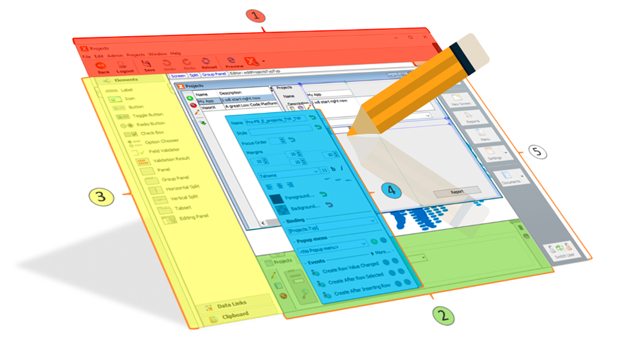 Visuelle Art der Programmierung mit einer Low-Code-Plattform am Beispiel VisionX. © VisionX
