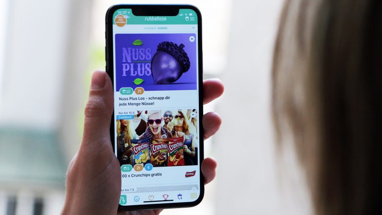 Rubbellos-App am Smartphone. © Jakob Steinschaden