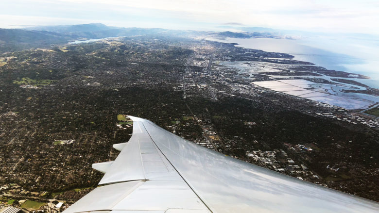 Landeanflug auf die Bay Area, Heimat des Silicon Valley bei San Francisco. © Jakob Steinschaden