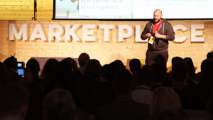 Mats Diedrichsen von Delivery Hero auf der Bphne der Marketplace Conference 2018 in Berlin. © Trending Topics