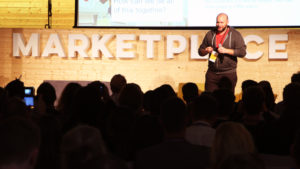 Mats Diedrichsen von Delivery Hero auf der Bphne der Marketplace Conference 2018 in Berlin. © Trending Topics