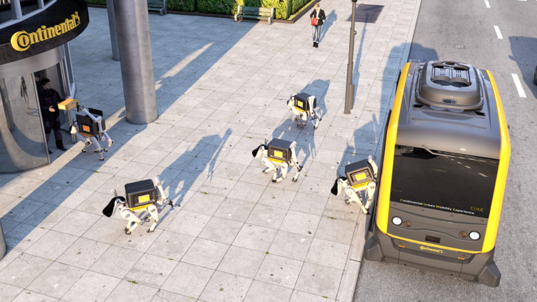 Roboter-Hunde als Paketboten © Continental