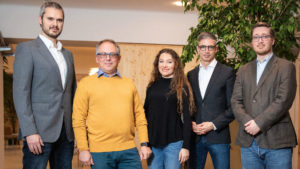 Alexander Geier (CMO), Lorenz Gräff (CEO), Diana Medanova (COO), Franz-Xaver Burner (CSO), Michael Leitner (Head of Project Delivery) von bsurance. © bsurance