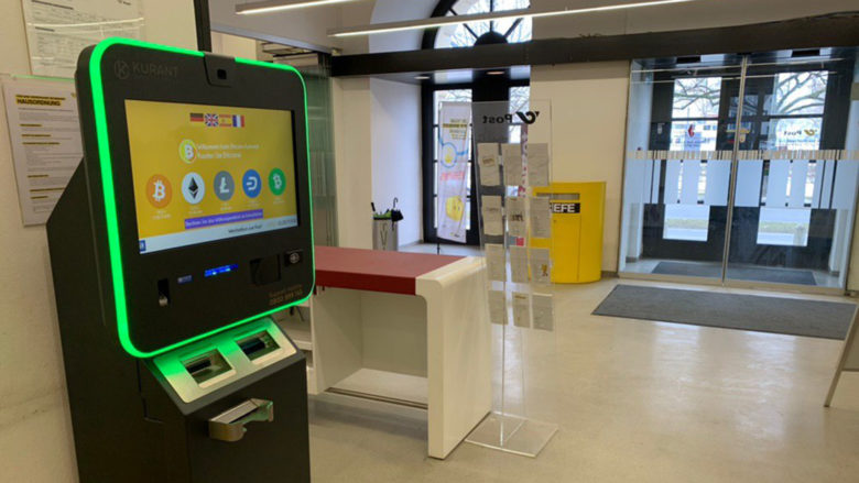Der neue Bitcoin-Automat in der Postfiliale in Bregenz © Kurant