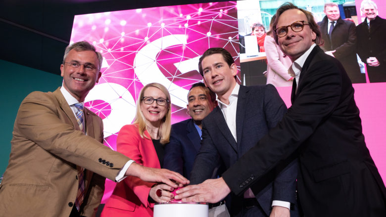 Regierung und T-Mobile-Manager starten gemeinsam 5G-Netz. © T-Mobile Austria