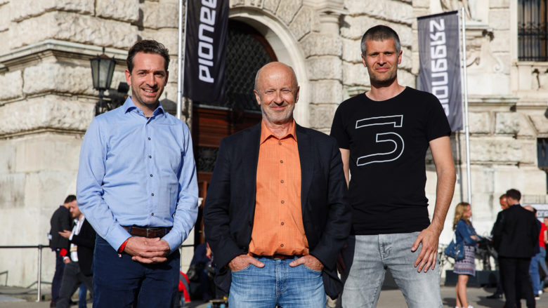 Lucanus Polagnoli, Hansi Hansmann und Michael Eisler. © startup300