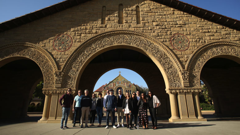 The Factory1 delegation at the gates of Stanford. © Factory1
