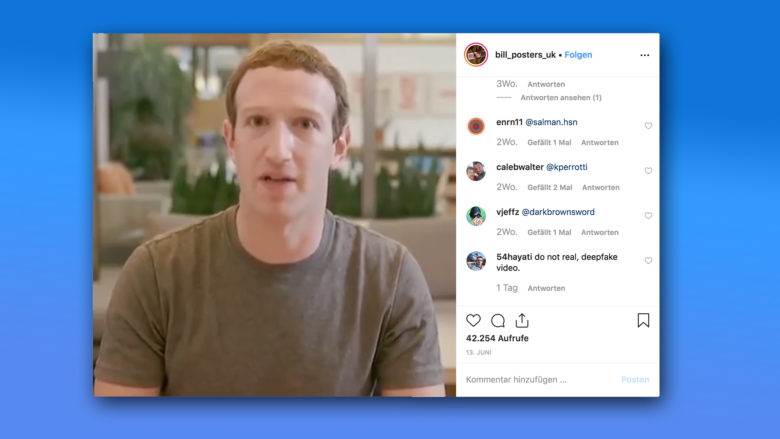 Auch Mark Zuckerbergs Gesicht wurde in einem Deepfake-Video verwendet.