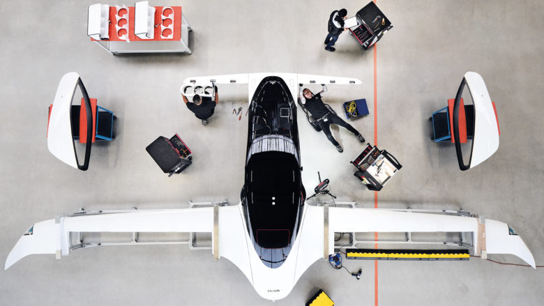 Der Lilium Jet im Hangar. © Lilium