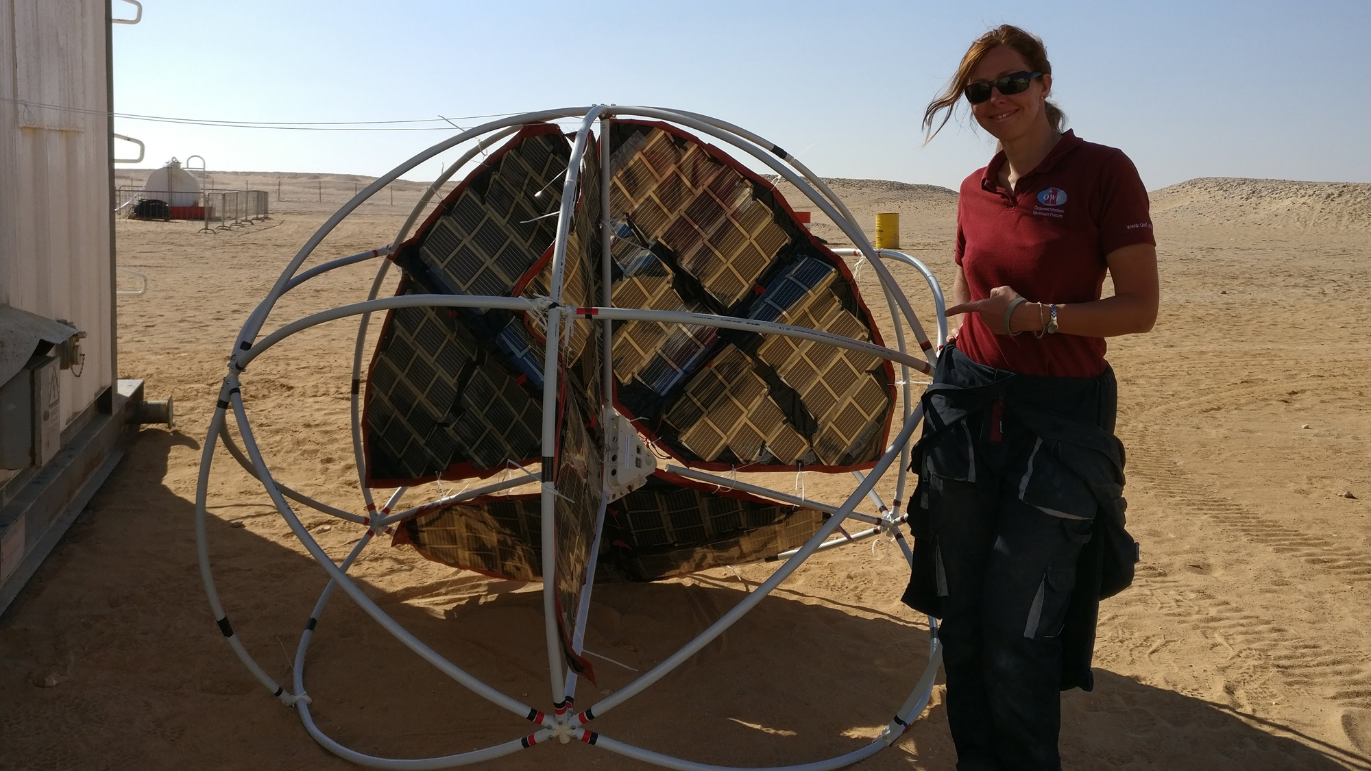 Der erste Tumbleweed-Prototyp beim Test im Oman © Österreichisches Weltraumforum