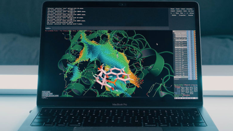 "Bioinformatische Prozesse" am Screen. © Andreas Schlesinger