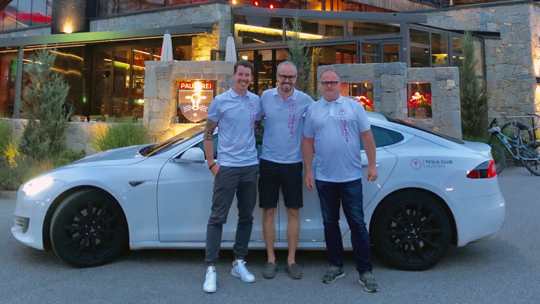 Marco Hornegger, Bernd Donner und Günter Macher vom Tesla Club Austria. © Günter Macher