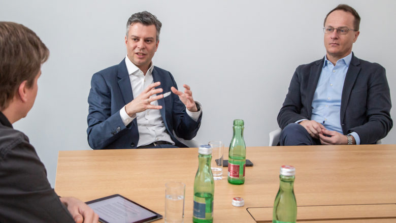 Thomas Arnoldner, Thomas Arnoldner, CEO der A1 Telekom Austria Group, und Markus Hengstschläger, stellvertretender Vorsitzender des Rates für Forschung und Technologieentwicklung. © A1