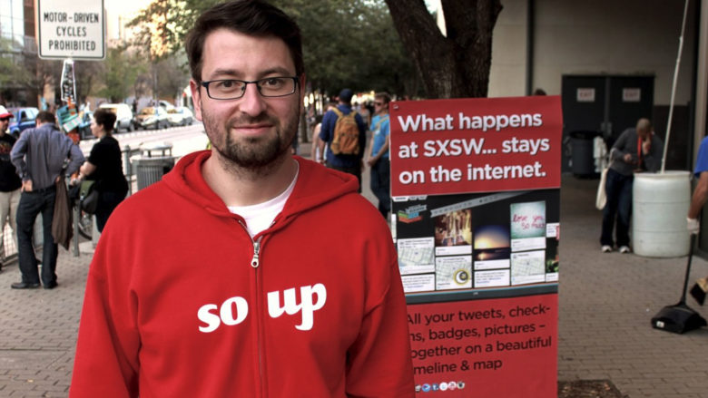 Michael Schuster von Speedinvest bei der SXSW für Soup.io unterwegs. © Soup.io