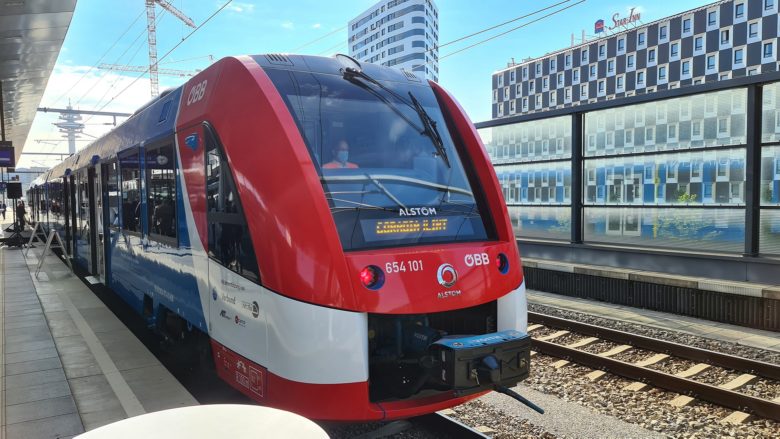 Die ÖBB präsentierten heute den Alstom "Coradia iLint". © Trending Topics/Oliver Janko