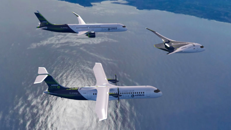 ZEROe-Flotte von Airbus. © Airbus