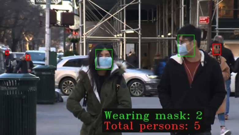 Software erkennt Personen mit und ohne Maske. © Nagarro
