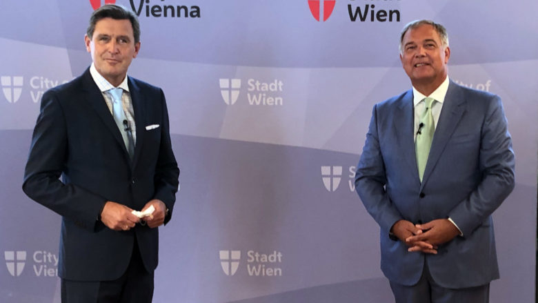 Wirtschaftsstadtrat Peter Hanke und Walter Ruck, Präsident der Wirtschaftskammer Wien. © Stadt Wien