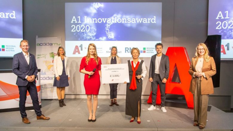 acodemy ist Sieger des A1 Innovationsawards 2020. © A1/APA/Juhasz
