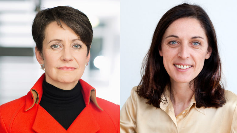 Sabine Herlitschka, Vorstandsvorsitzende der Infineon Technologies Austria AG, und Klara Sekanina, Direktorin der Schweizerischen Studienstiftung. © Rat-FTE