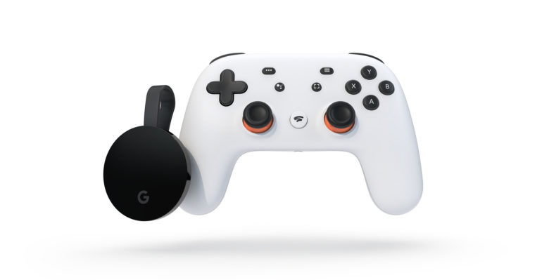 Im Set erhältlich: Der Stadia-Controller und der Chromecast Ultra. Kostenpunkt: 99,99 Euro. © Google