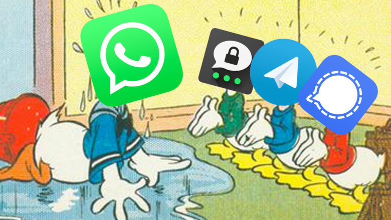 © Wikipedia / Logos WhatsApp/Signal/Trhreema/Telegram/ Montage Trending Topics