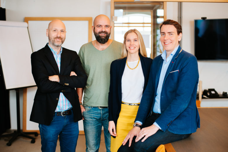 Adnan Hanic, Mirza Muharemagic, Christina Primus und Thomas Primus von FoodNotify. © FoodNotify