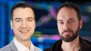 Matthias Reder (Coinfinity) und Johannes Grill (Bitcoin Austria). © J. Grill / M. Reder / André François McKenzie on Unsplash / Montage: Canva