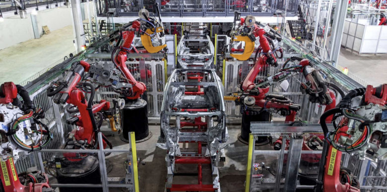 Model Y Produktion in der Gigafactory Texas. © Tesla