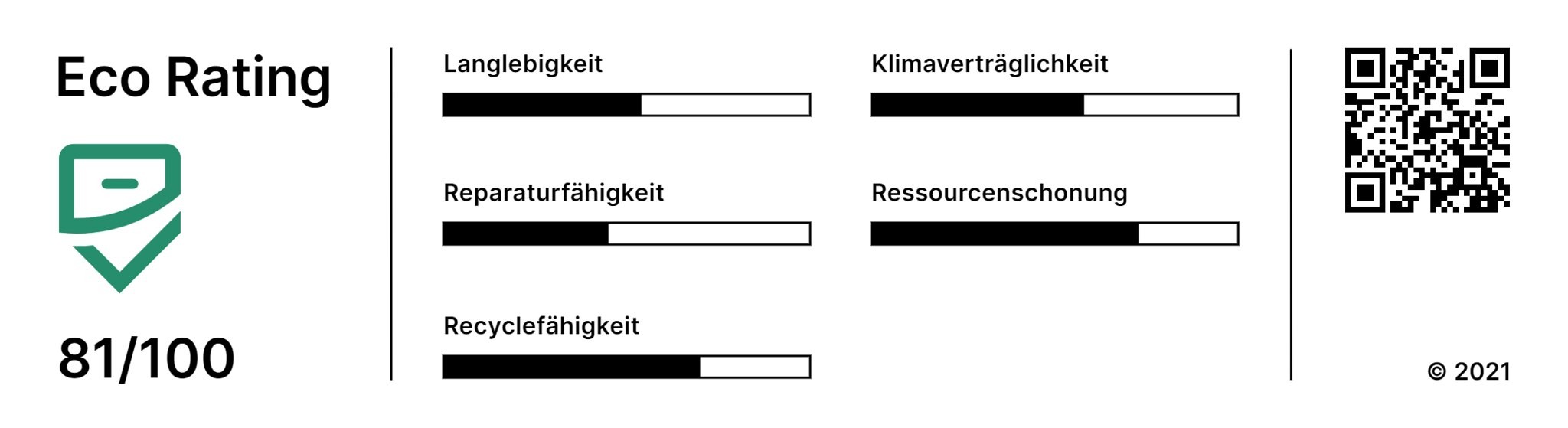 So soll das Eco Rating aussehen. Das Eco Rating soll unter anderem auch die Reparaturfähigkeit von Smartphones bewerten. © Deutsche Telekom