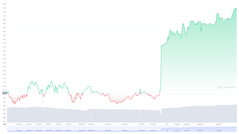 Der Avalanche-Chart der letzten 24 Stunden © Coinmarketcap