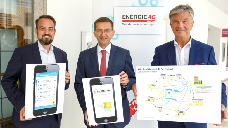 Energielandesrat Markus Achleitner (Vorsitzender des Aufsichtsrates der Energie AG) und Generaldirektor Werner Steinecker (Vorsitzender des Vorstandes der Energie AG) © Energie AG/Wakolbinger